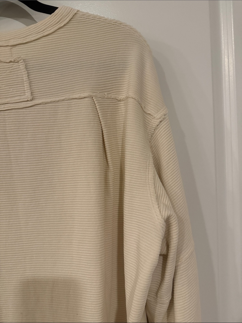 Free People Cream Waffle-Knit Pullover Sweatshirt - Picture 12 of 14